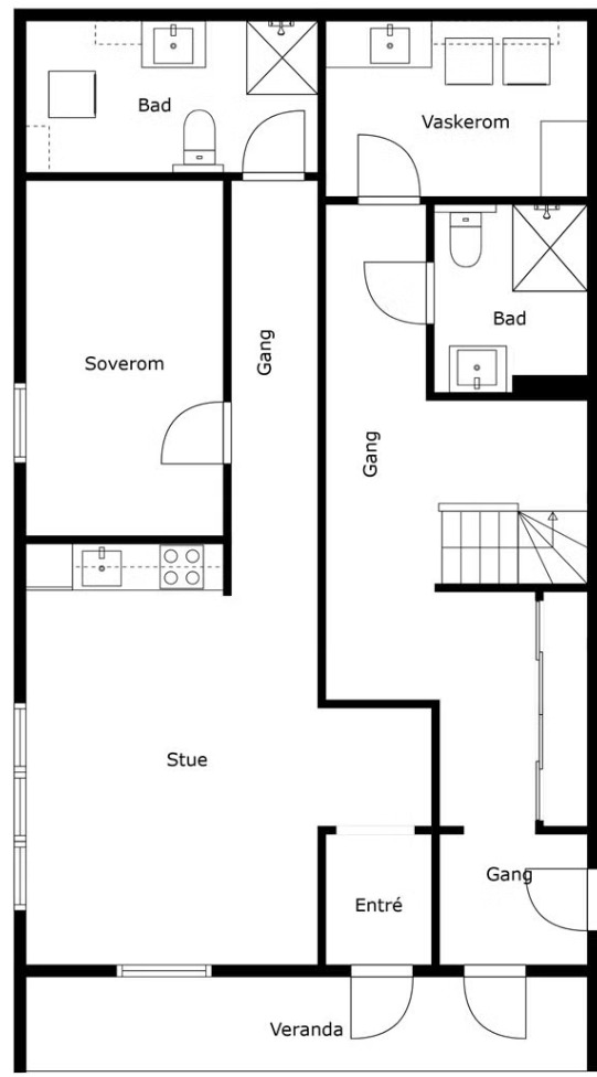 Plantegning 1 etg hele